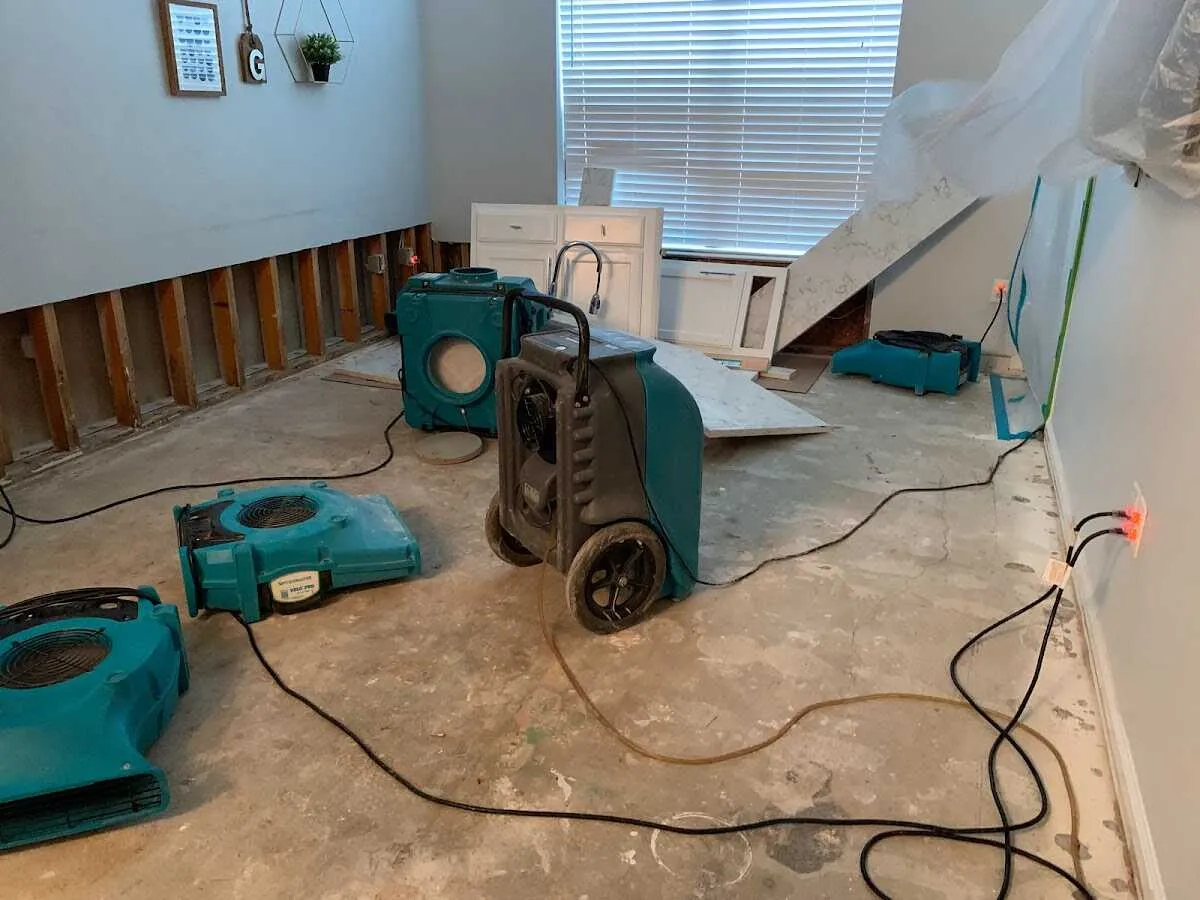 Dehumidifier in flood-cut room for Water Extraction & Removal in Carlstadt